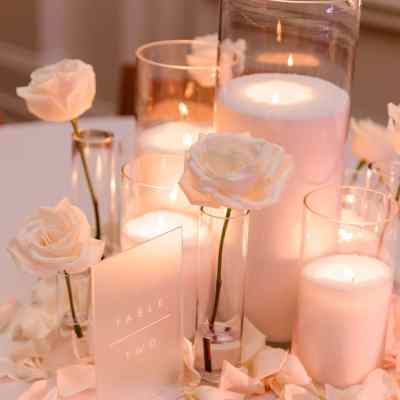 luxury sand candle centerpieces for Nashville wedding reception