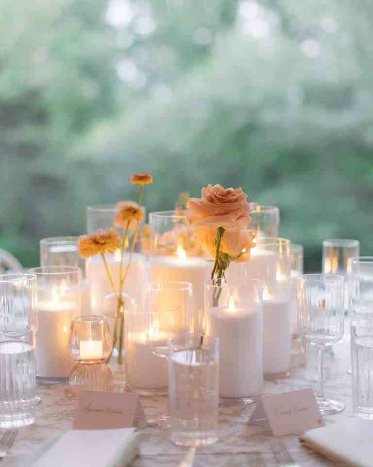 candlelit wedding reception in Middle Tennessee by Nashville Candle Rentals