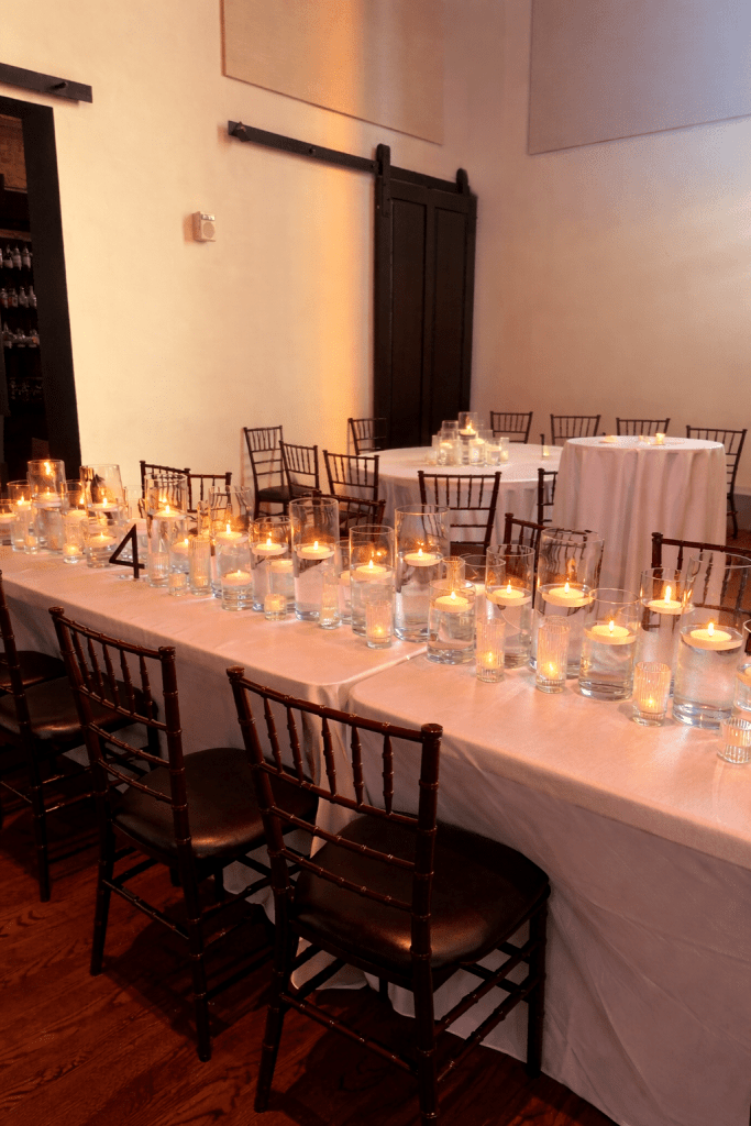 elegant floating candles Nashville wedding