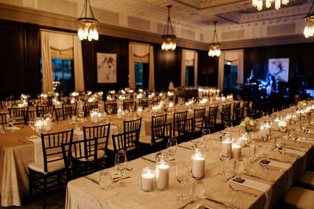 warm candlelight glowing at Middle Tennessee wedding venue